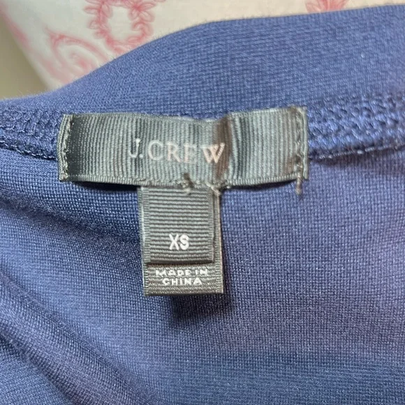 JCrew short sleeve navy blouse top silver jewels and white beads size XS - Picture 6 of 6